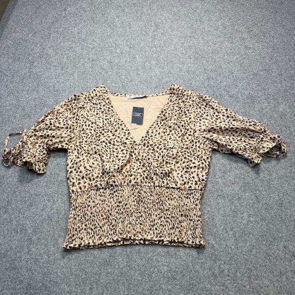 Women's‎ Abercrombie & Fitch Leopard Print Smock Bottom Blouse Size Small - Picture 10 of 11